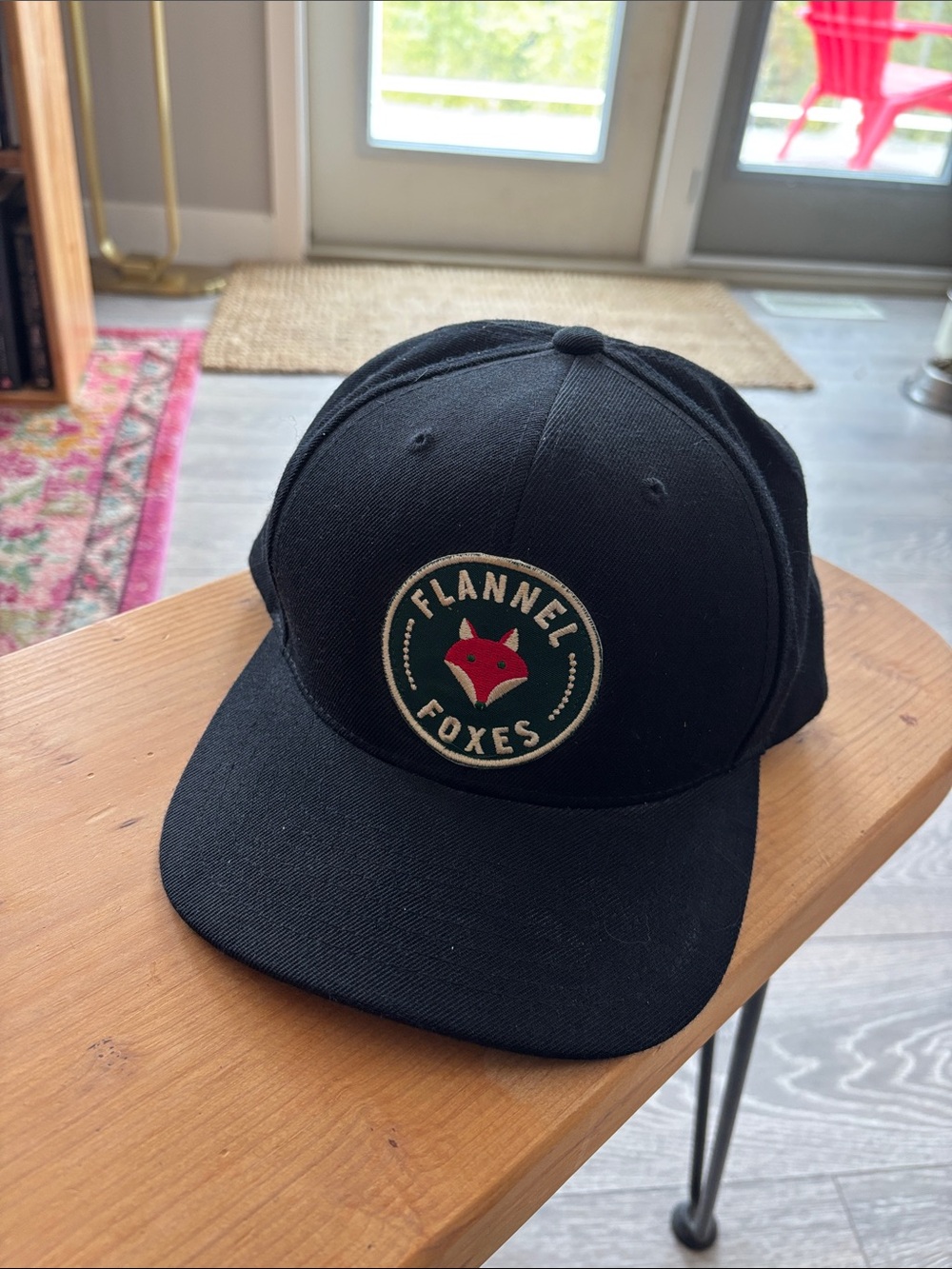 Flannel Foxes Black Snapback Cap